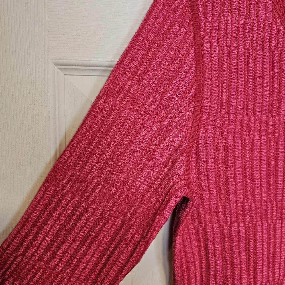 Tory Burch Knit Preppy Ribbed Sweater Textured Classic Strech